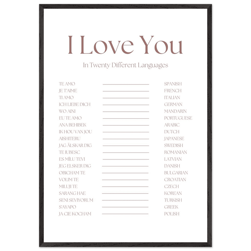 I Love You 20 Languages Custom Playing Cards Framed Poster Wall Art - Vibrantwalls