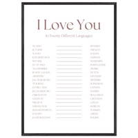 I Love You 20 Languages Custom Playing Cards Framed Poster Wall Art - Vibrantwalls