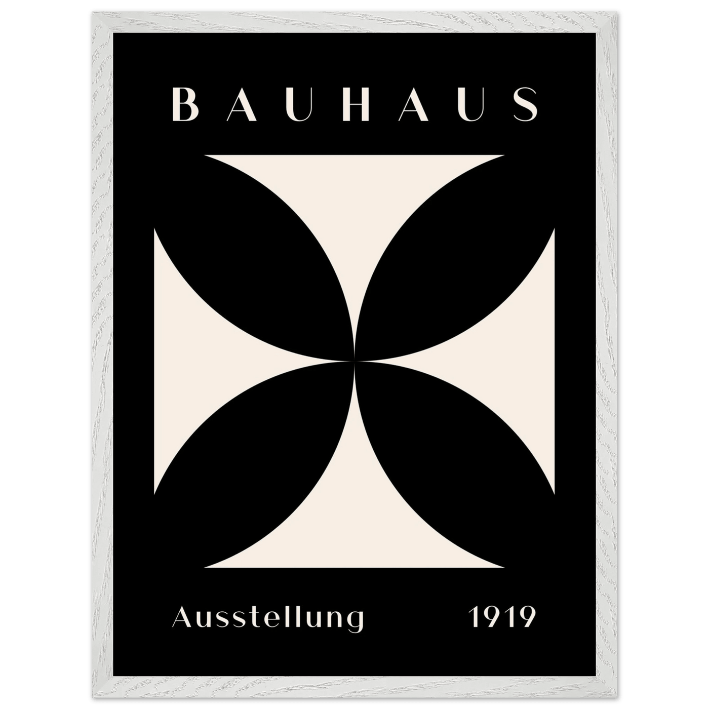 Bauhaus Ausstellung 1919 Black & Cream Minimalist - Vibrantwalls