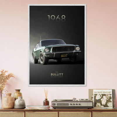 1968 Bullitt Mustang GT - 50th Anniversary Framed Poster | Iconic Green, Ready-to-Hang, Premium Quality - Vibrantwalls