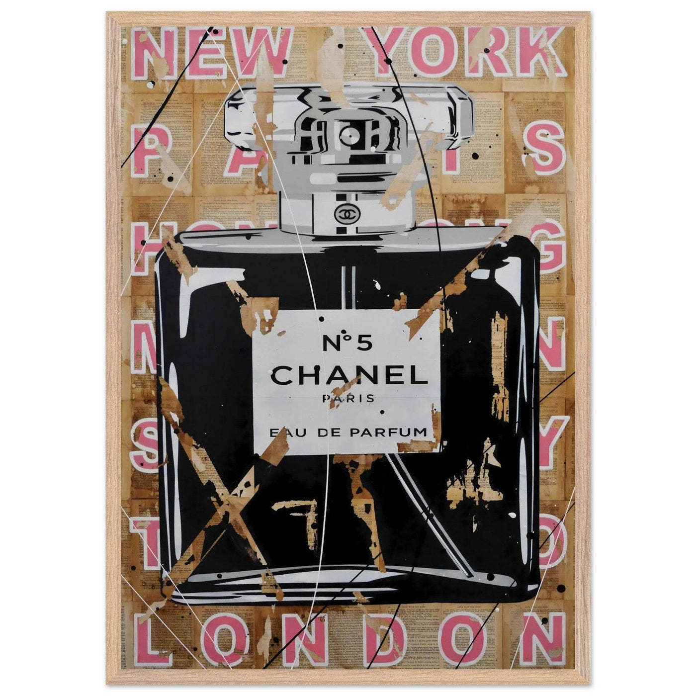 Chanel No. 5 Abstract Luxury Perfume Art Print – Premium Framed Pop Art for Modern Interiors - Vibrantwalls