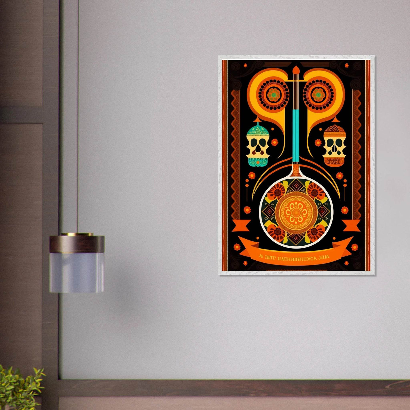 Vibrant Day of the Dead Guitar - Vibrantwalls