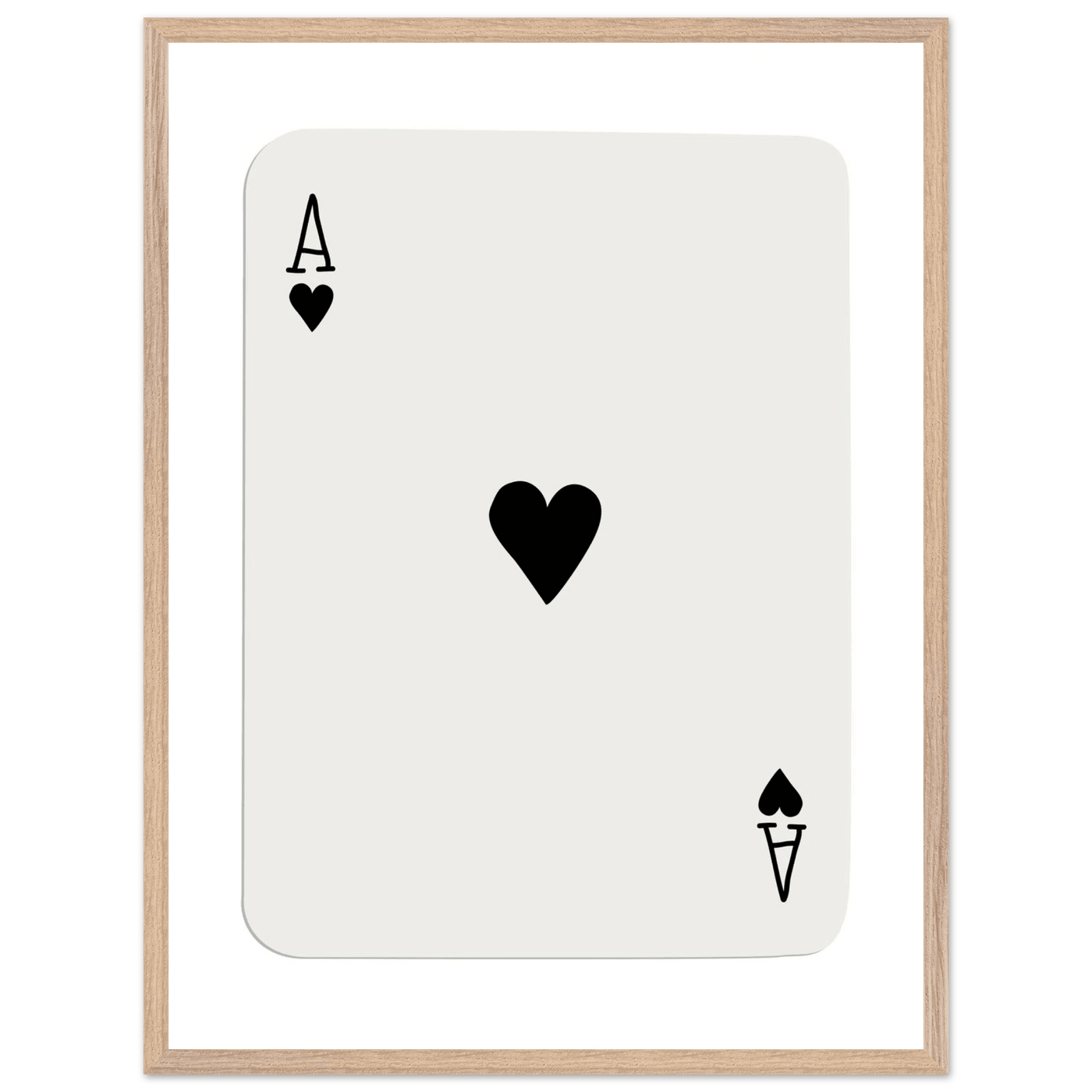 Ace of Hearts Poker Card Print - Elegant Framed Wall Art, Eco-Friendly Wood Frame & Multiple Sizes - Vibrantwalls