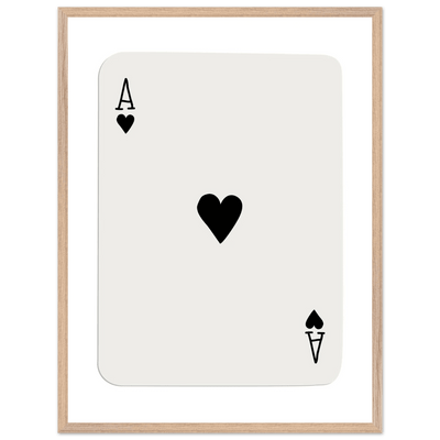 Ace of Hearts Poker Card Print - Elegant Framed Wall Art, Eco-Friendly Wood Frame & Multiple Sizes - Vibrantwalls