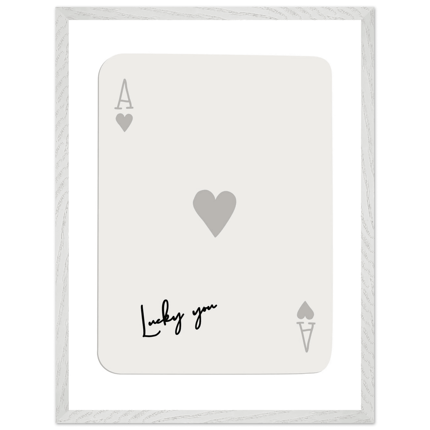 Lucky You Ace of Hearts Poker Card Print - Framed Eco-Friendly Wood Poster Art for Game Lovers - Vibrantwalls