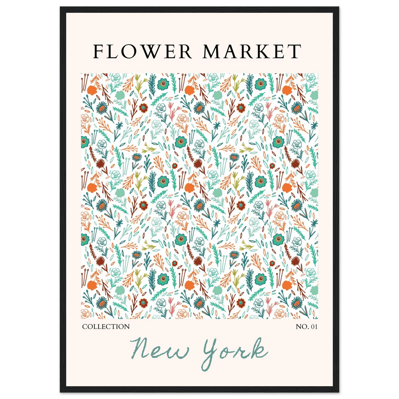 Flower Market New York Framed Poster – Whimsical Floral Art Print | Ready-to-Hang in Your Choice of Frame - Vibrantwalls