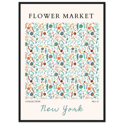 Flower Market New York Framed Poster – Whimsical Floral Art Print | Ready-to-Hang in Your Choice of Frame - Vibrantwalls
