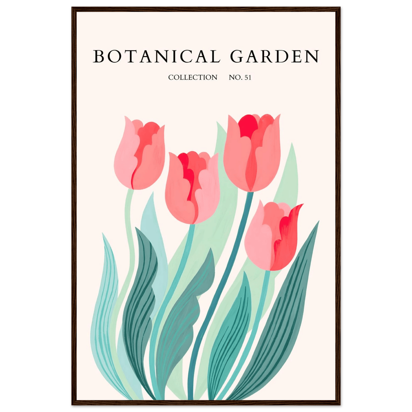 Botanical Garden Tulip Framed Poster – Pastel Florals & Nature Art Prints | Ready-to-Hang Wall Decor - Vibrantwalls