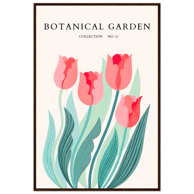 Botanical Garden Tulip Framed Poster – Pastel Florals & Nature Art Prints | Ready-to-Hang Wall Decor - Vibrantwalls