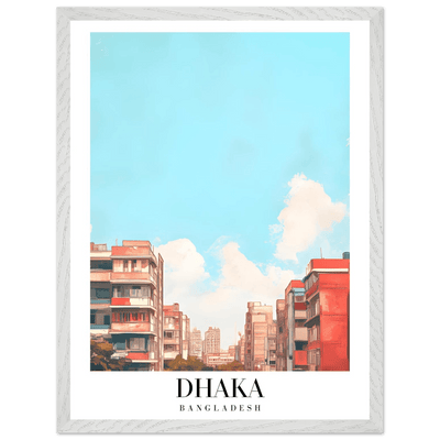 Dhaka Bangladesh Framed Poster – Pastel Cityscape Wall Art with Customizable Wooden Frame - Vibrantwalls