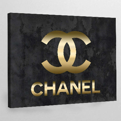 Black and Gold Chanel Canvas Wall Art - Vibrantwalls