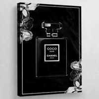 Black Chanel Perfume Canvas Wall Art - Vibrantwalls