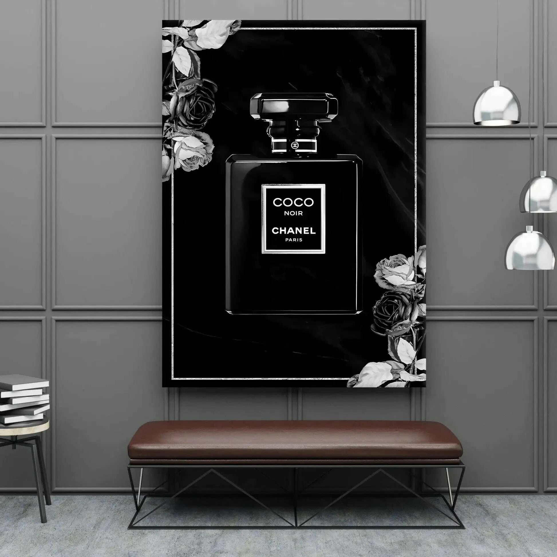 Black Chanel Perfume Canvas Wall Art - Vibrantwalls