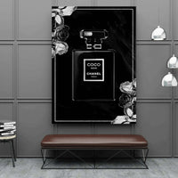 Black Chanel Perfume Canvas Wall Art - Vibrantwalls