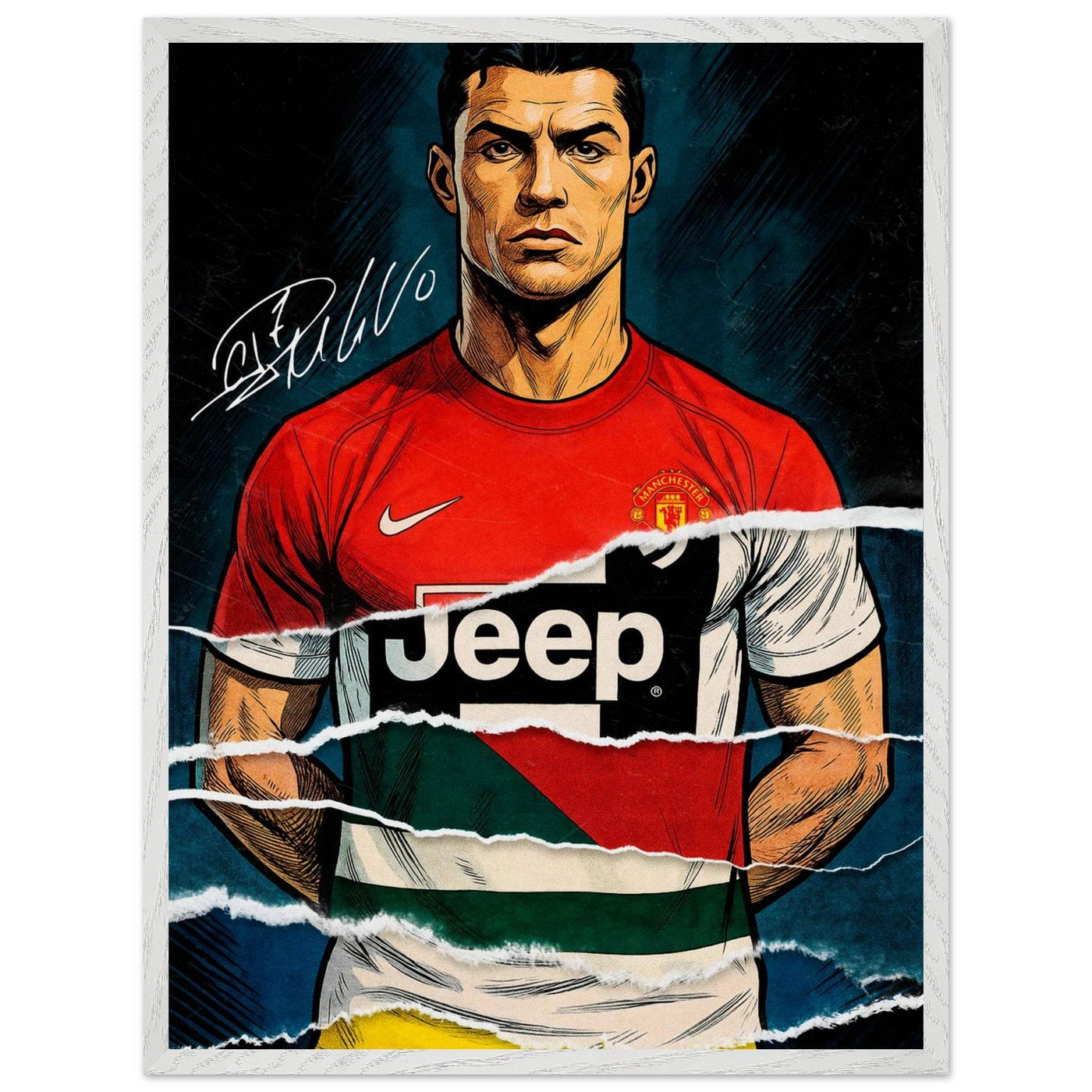 Cristiano Ronaldo Pop Art Mounted Framed Poster – Iconic, Ready to Hang, Eco-Friendly - Vibrantwalls