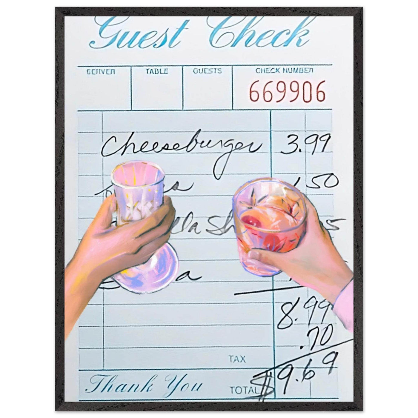 Retro Bar Tab Art - Vibrantwalls