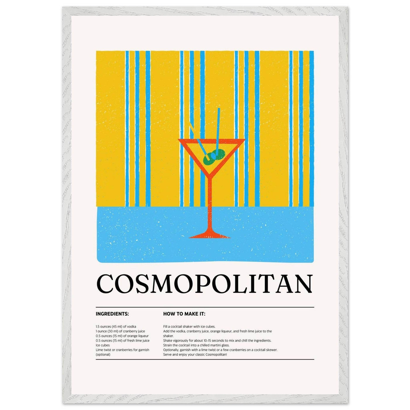 Cosmopolitan Cocktail Recipe City Chic Bar Print - Vibrantwalls