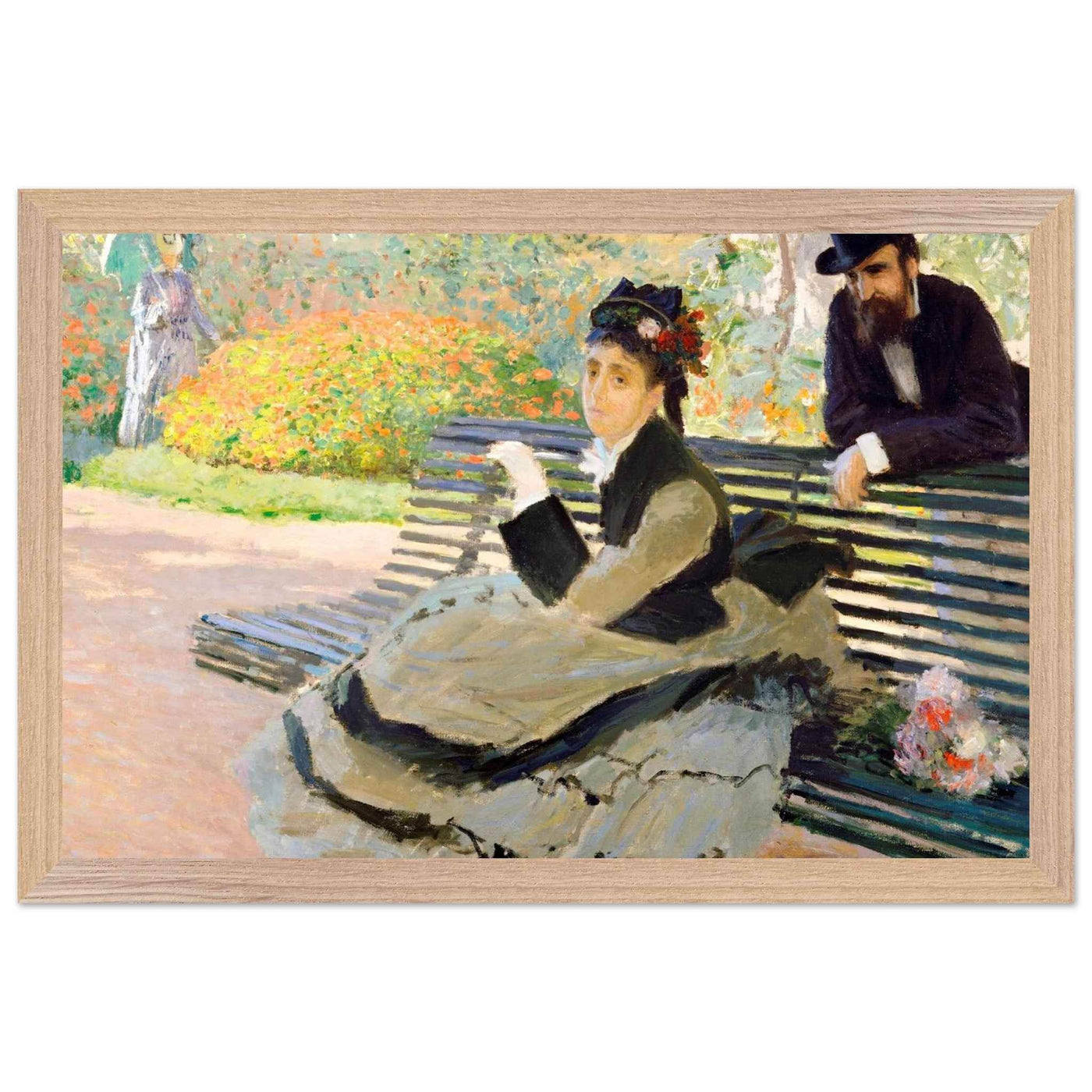 Camille Monet Garden Bench Art – Exquisite Artwork for Garden Lovers - Vibrantwalls