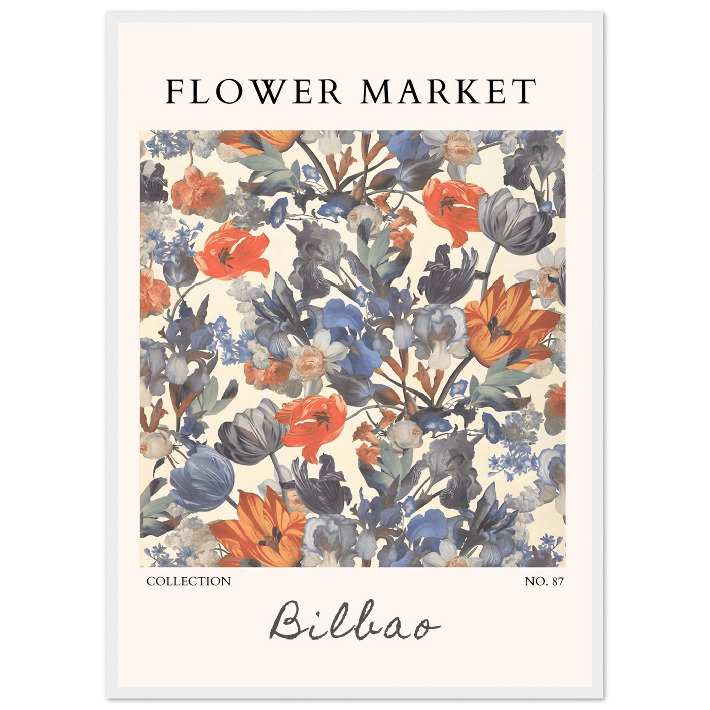 Flower Market Bilbao Print – Elegant Floral Framed Poster | Vibrant Nature & Botanical Art, Ready-to-Hang - Vibrantwalls