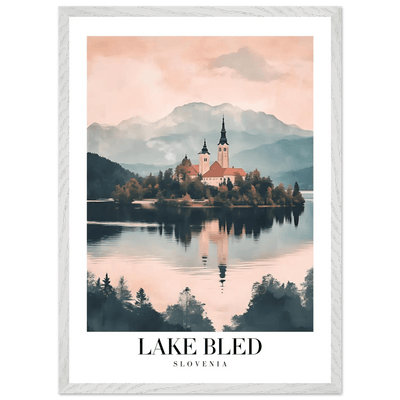 Lake Bled Slovenia Framed Poster – Serene Lakeside Wall Art with Wooden Frame - Vibrantwalls