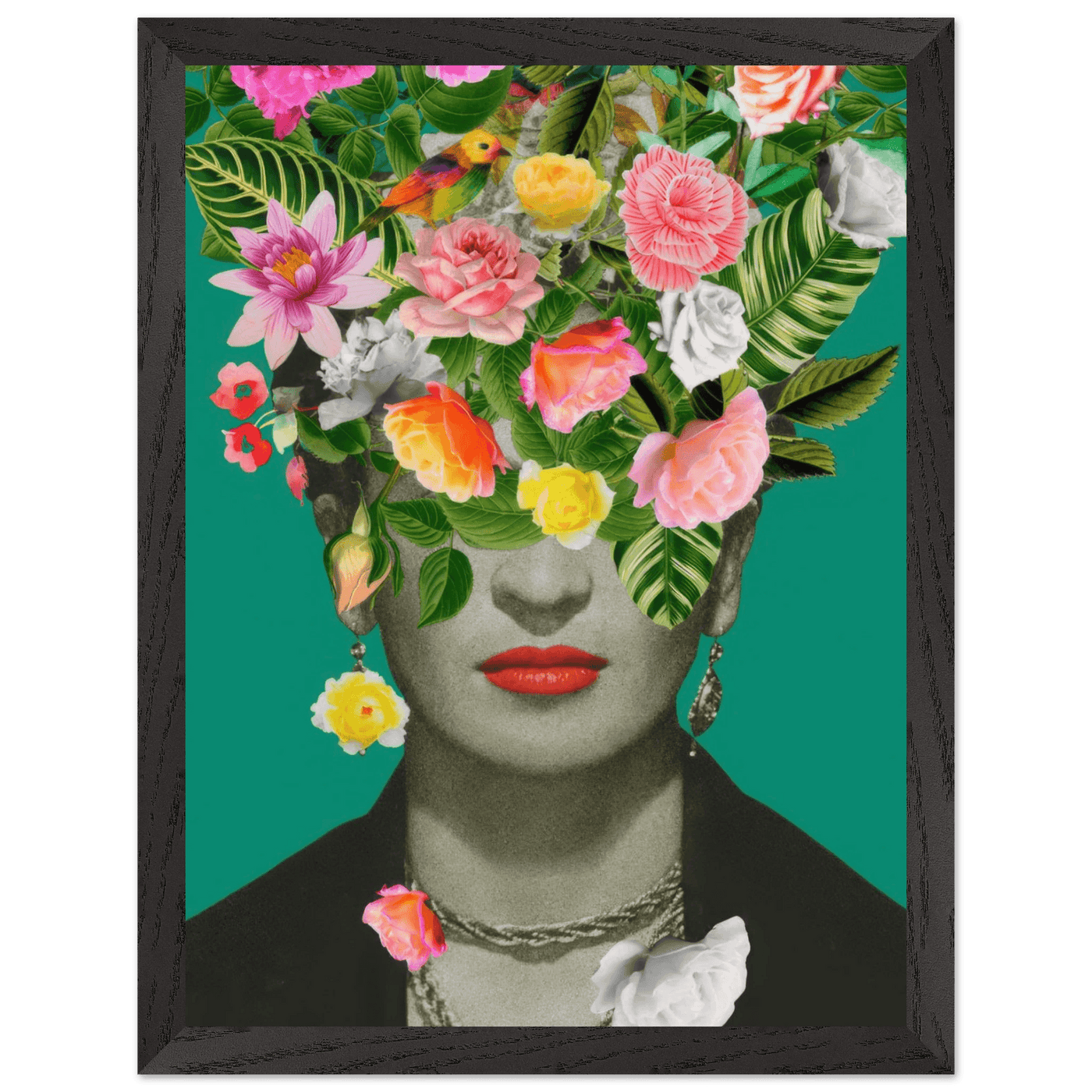 Floral Frida Artwork - Vibrant and Inspiring Home Decor - Vibrantwalls