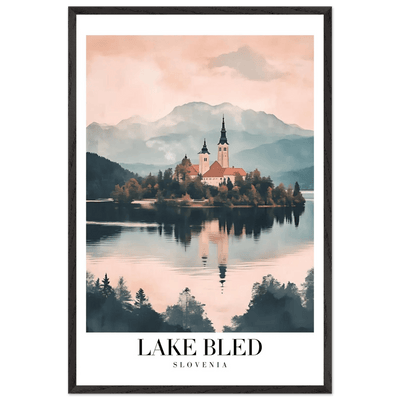 Lake Bled Slovenia Framed Poster – Serene Lakeside Wall Art with Wooden Frame - Vibrantwalls