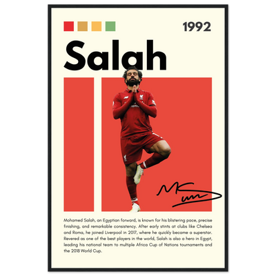 Mohamed Salah Liverpool FC Framed Poster – Iconic Yoga Pose Football Art Print 60x90 cm 24x36″ Black frame Vibrantwalls