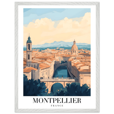 Montpellier France Framed Poster – Vintage Travel Wall Art with Wooden Frame - Vibrantwalls