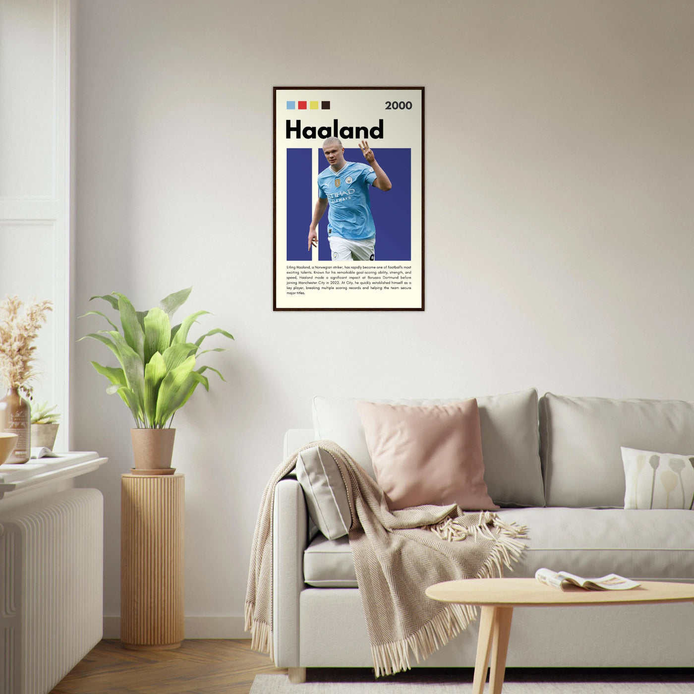 Erling Haaland Manchester City Framed Football Poster Vibrantwalls