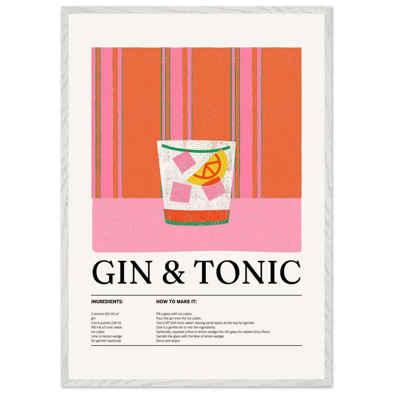 Gin Tonic Minimalist Design Wall Art - Vibrantwalls