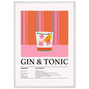 Gin Tonic Cocktail Recipe Minimalist Design Print - Vibrantwalls