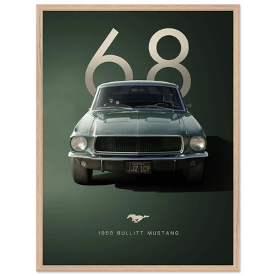 1968 Bullitt Mustang GT - 50th Anniversary Framed Poster | Iconic Automotive Art, Ready-to-Hang - Vibrantwalls