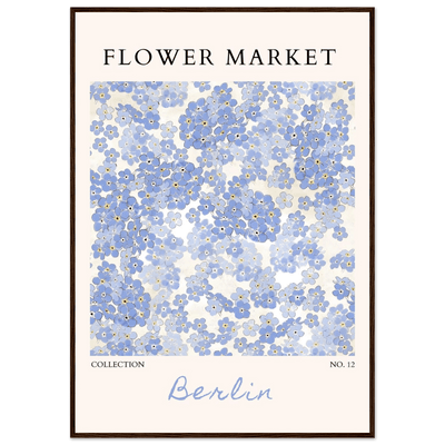 Forget-Me-Not Bloom Framed Poster – Gentle Blue Floral Art Print | Berlin Collection | Ready-to-Hang Wall Art - Vibrantwalls