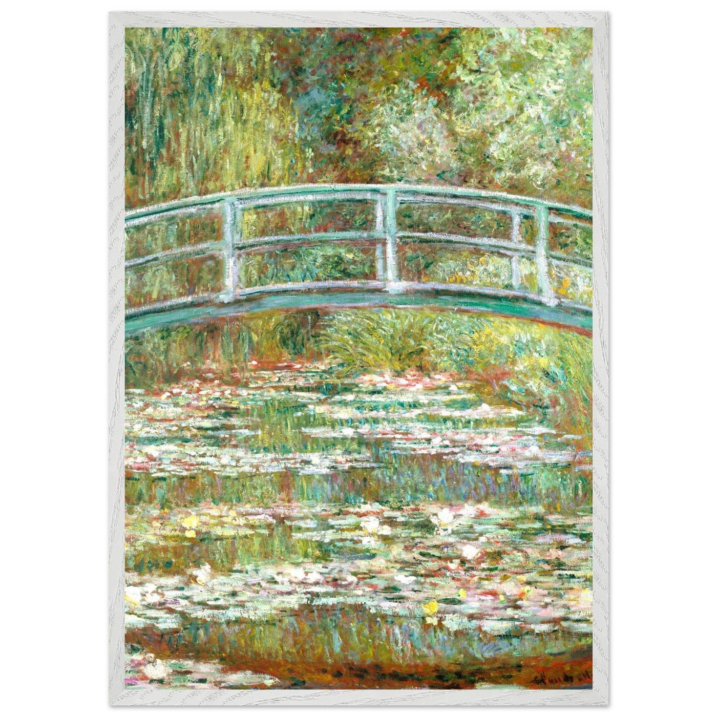 Bridge Over a Pond Art Print - Water Lilies Decorative Artwork for Your Space - Vibrantwalls