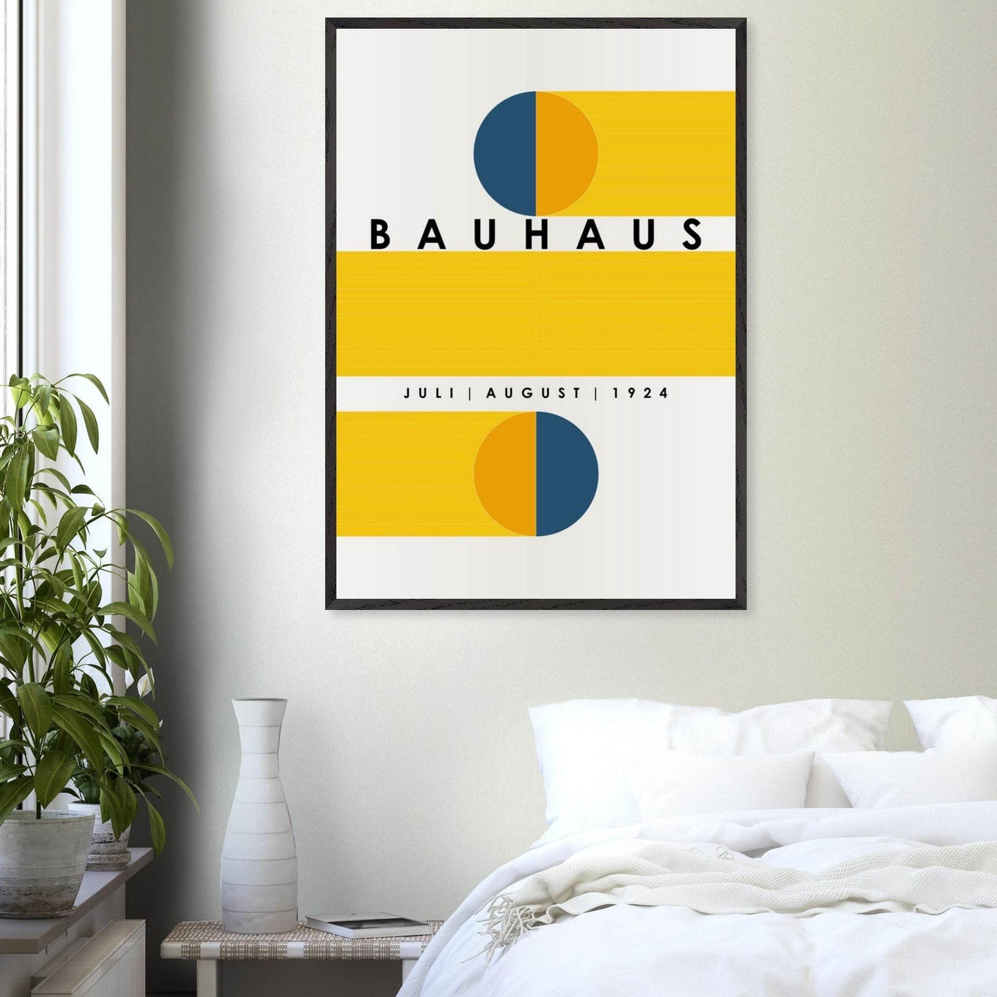Bauhaus Blue Tunnel Geometric Movement Style Design Wall Art - Vibrantwalls
