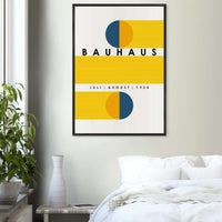Bauhaus Blue Tunnel Geometric Wall Art - Vibrantwalls
