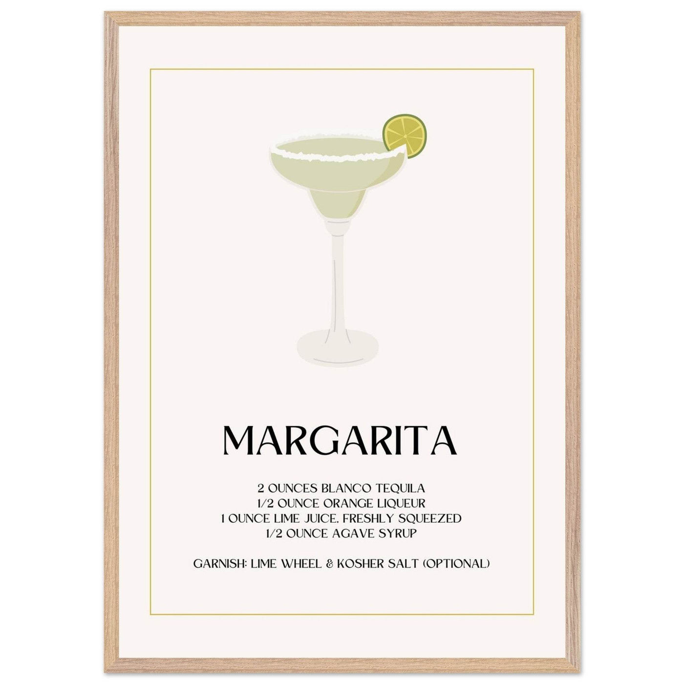 Margarita Cocktail Recipe Tequila Lime Salt Rim - Vibrantwalls