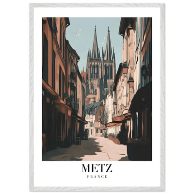 Metz France Framed Poster – Vintage European Cityscape Wall Art with Customizable Wooden Frame - Vibrantwalls