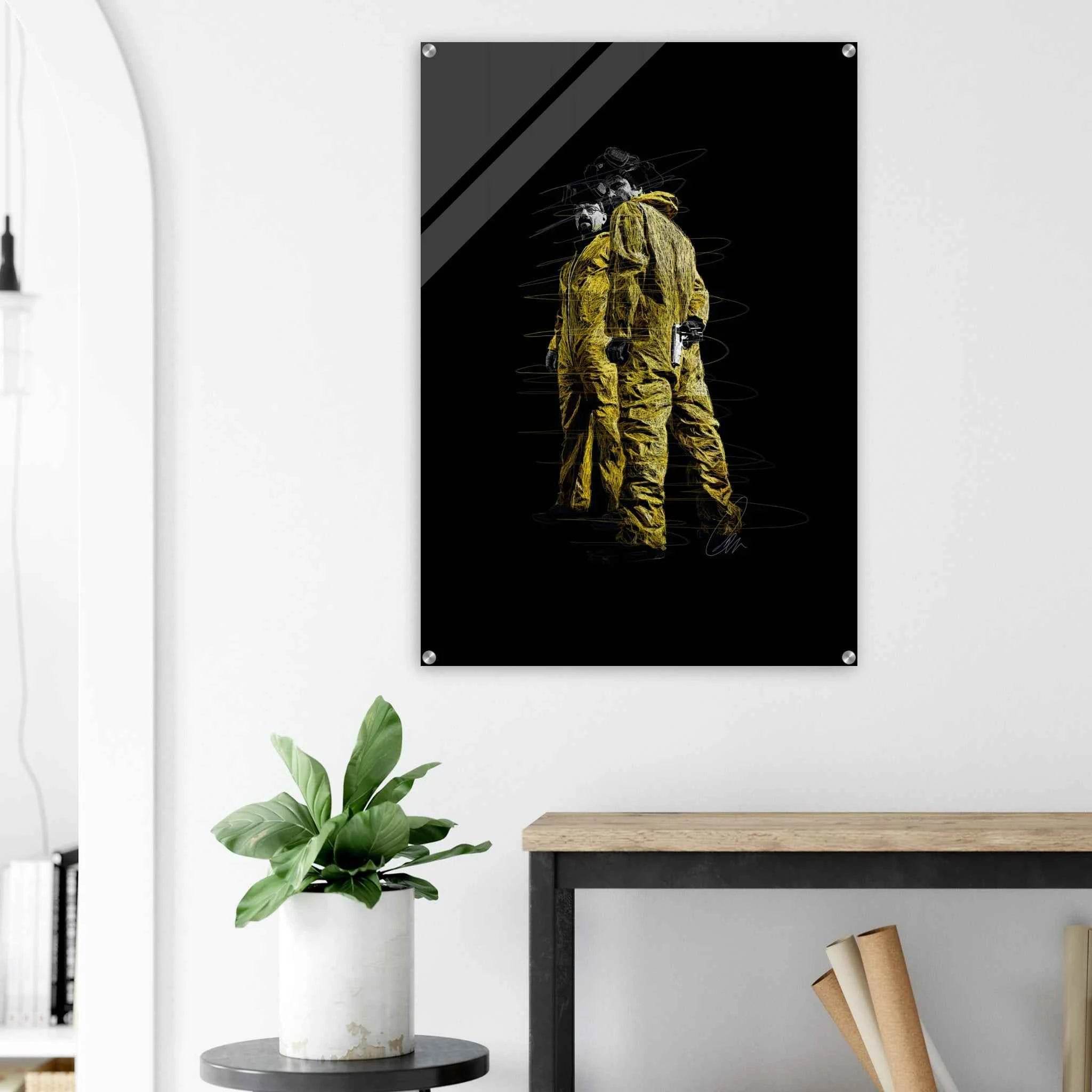 Breaking Bad Hazmat Suit Acrylic Print – Iconic Pop Art, Vibrant & Durable Wall Decor - Vibrantwalls