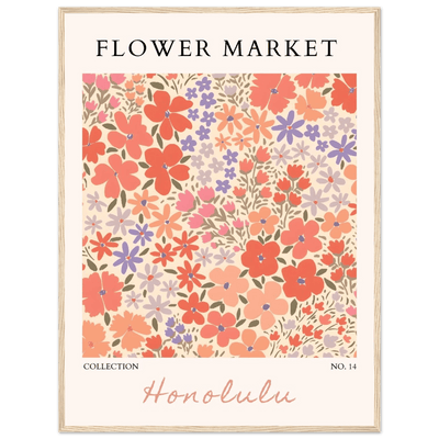 Flower Market Honolulu Framed Poster – Vibrant Floral Art Print | Ready-to-Hang Wall Decor - Vibrantwalls