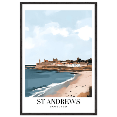 St Andrews Scotland Framed Poster – Coastal Town Wall Art with Wooden Frame - Vibrantwalls