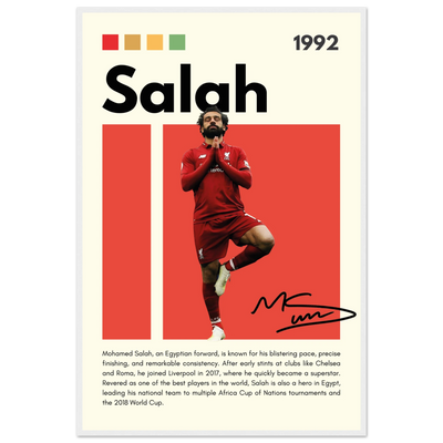 Mohamed Salah Liverpool FC Framed Poster – Iconic Yoga Pose Football Art Print 60x90 cm 24x36″ White frame Vibrantwalls