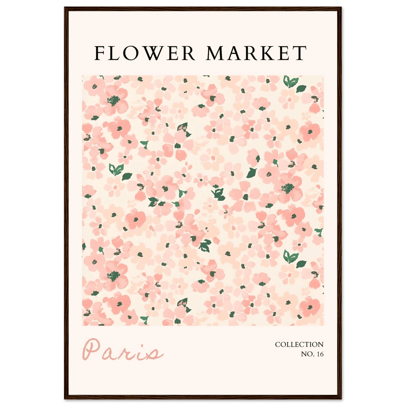 Paris Flower Market Framed Poster – Blush Floral Art Print | Ready-to-Hang Wall Decor in Multiple Sizes & Frame Finishes - Vibrantwalls