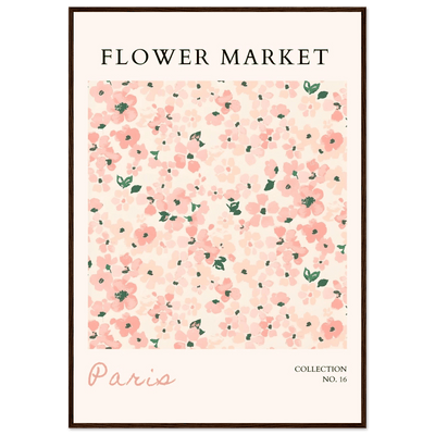 Paris Flower Market Framed Poster – Blush Floral Art Print | Ready-to-Hang Wall Decor in Multiple Sizes & Frame Finishes - Vibrantwalls