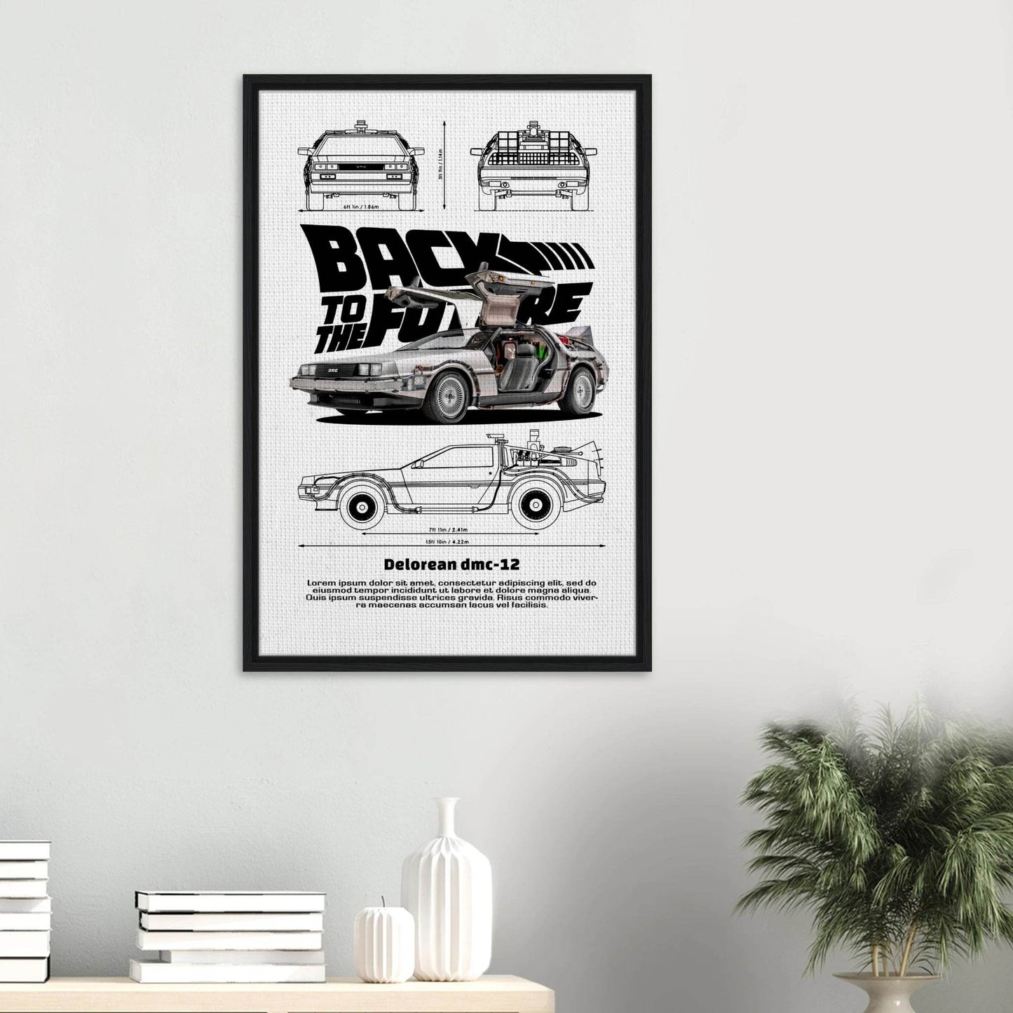 Back to the Future DeLorean 1980s Movie Canvas - Wall Art - Vibrantwalls