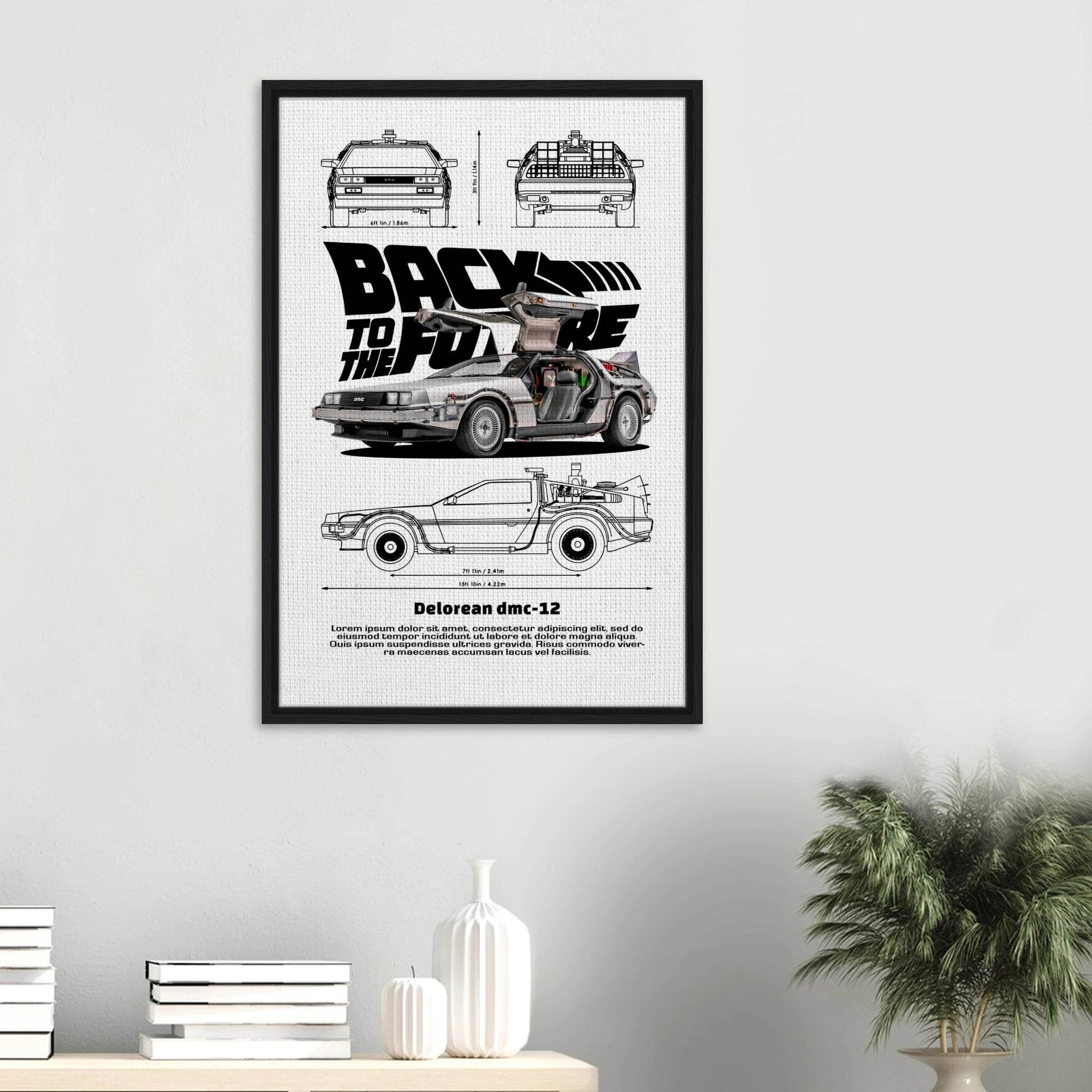 Back to the Future DeLorean 1980s Movie Canvas - Wall Art - Vibrantwalls
