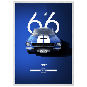 1966 Shelby GT.350 Fastback Framed Poster - Iconic Blue & White Design | Ready-to-Hang Wall Art - Vibrantwalls