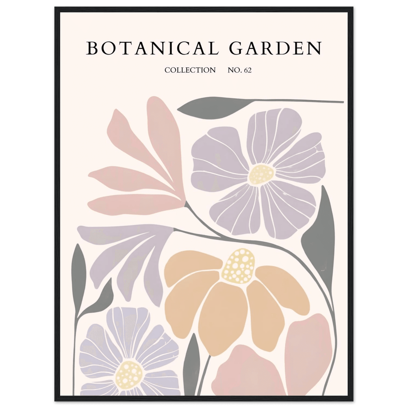 Botanical Garden Framed Posters – Soft Hues & Abstract Floral Prints | Ready-to-Hang Wall Art - Vibrantwalls