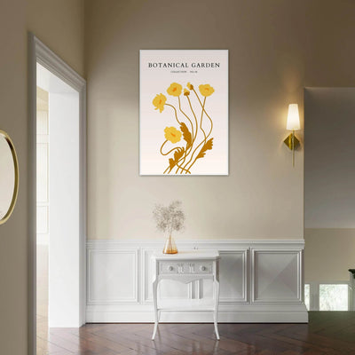 Botanical Garden Framed Art Print – Golden Poppies Abstract Wall Decor | Ready-to-Hang Nature Collection - Vibrantwalls