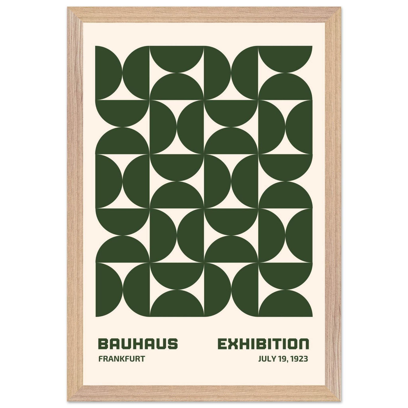 Bauhaus Forest Green & Cream Modern - Vibrantwalls